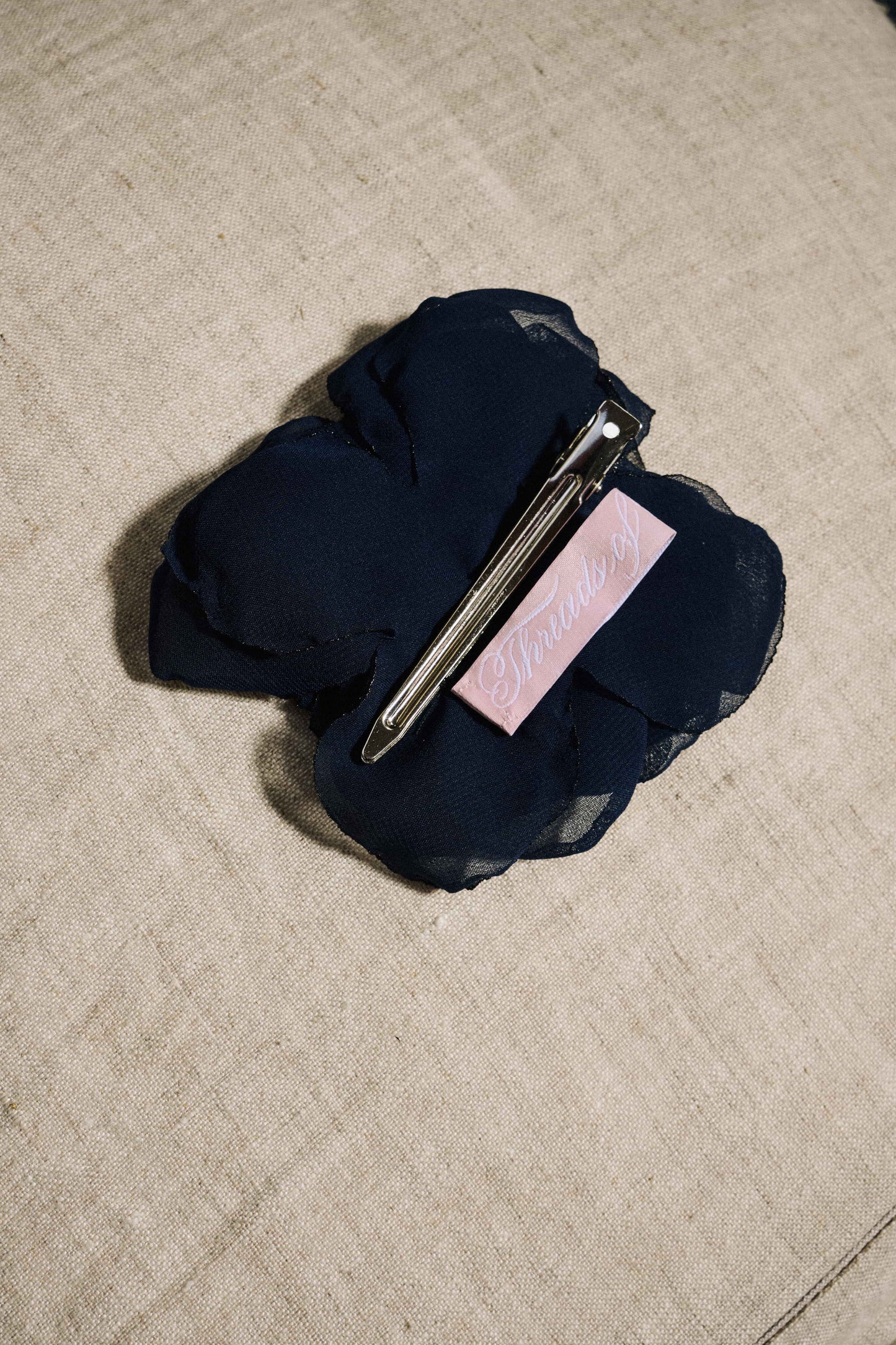 Rose Hair Clip Navy