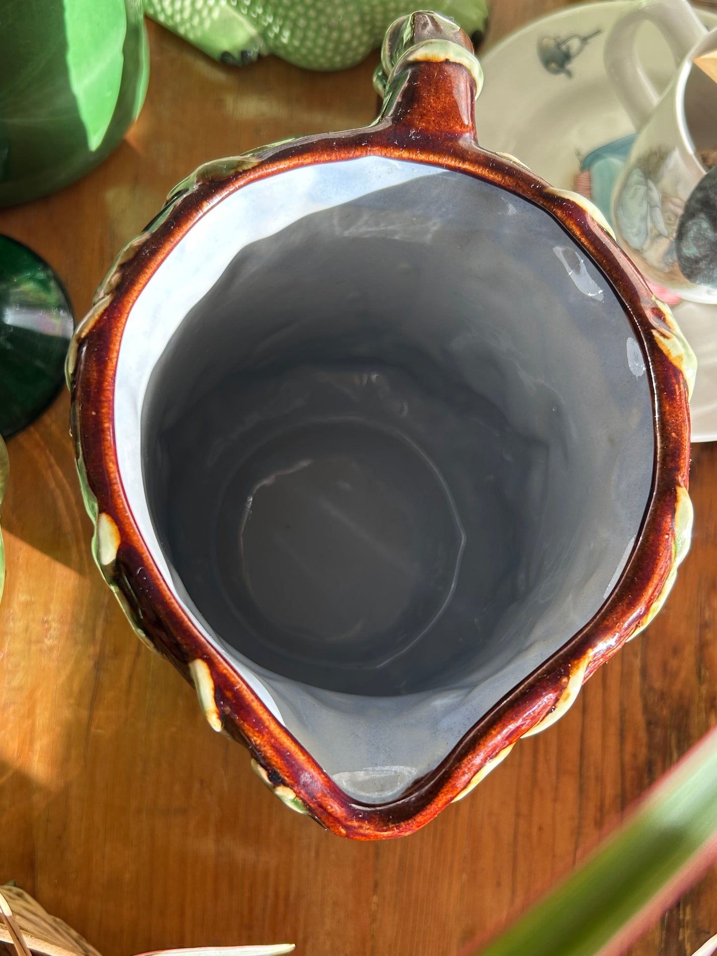 Vintage Majolica Rabbit Jug