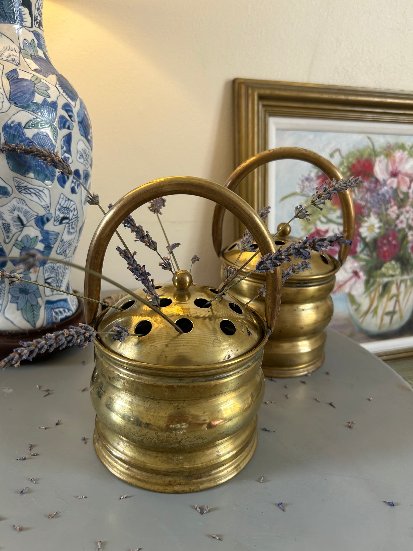 Brass flower holders
