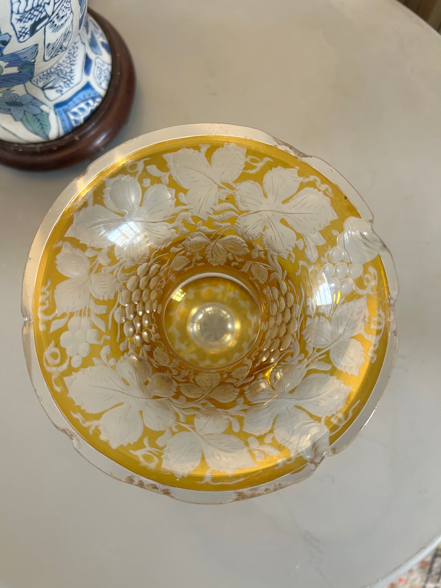 Haida Bohemian Amber Crystal Vase