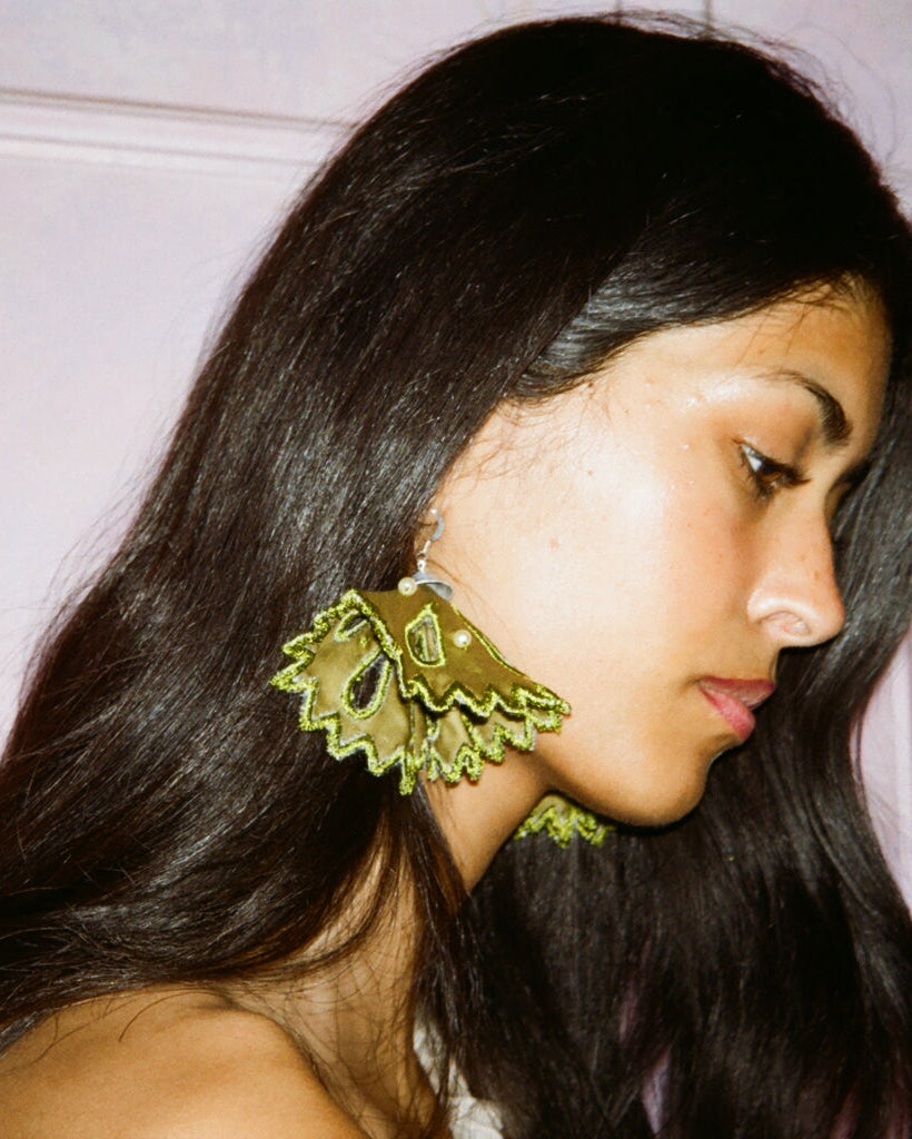 Dahlia Earrings Green