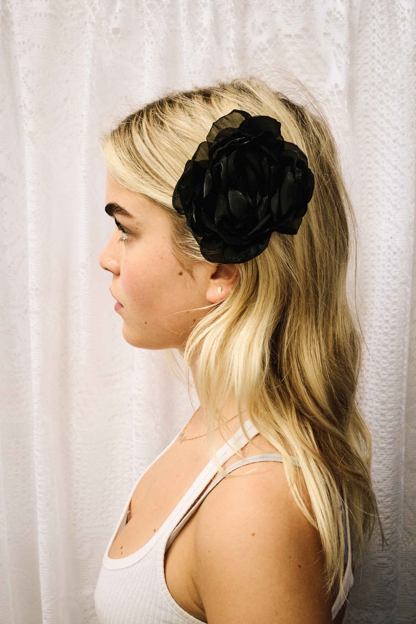 Rose Hair Clip Black