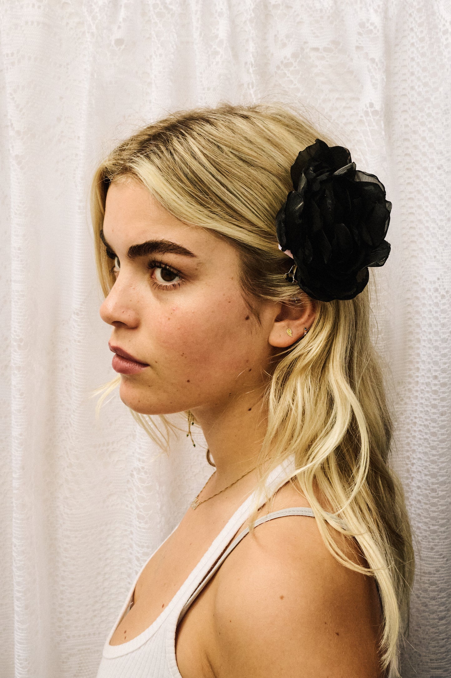Rose Hair Clip Black