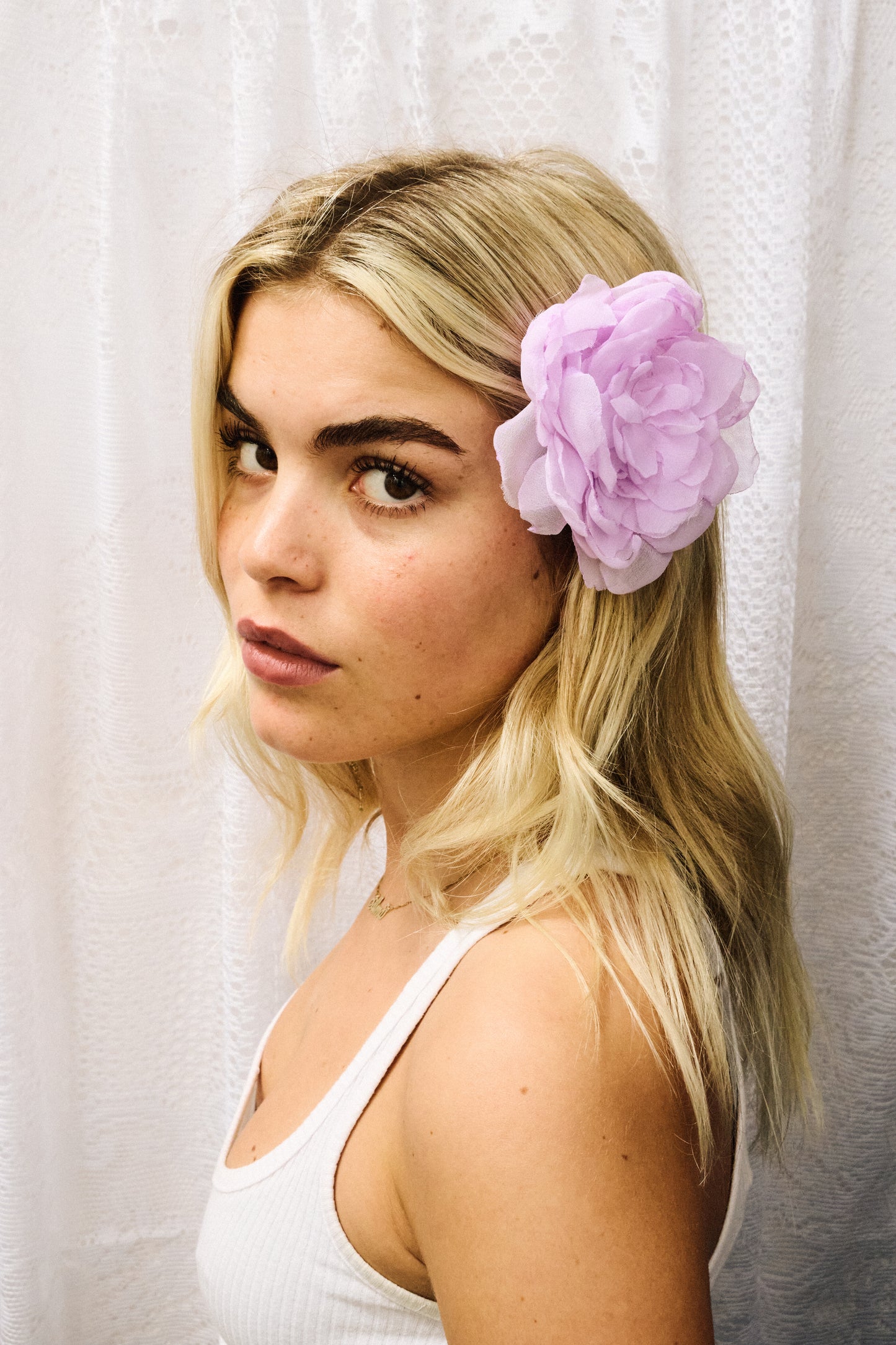 Rose Hair Clip Lilac