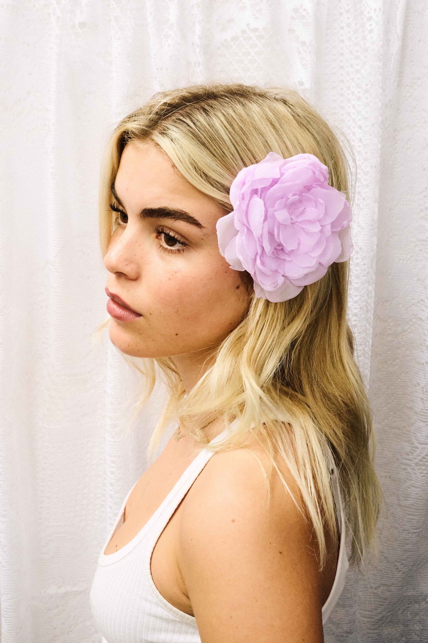 Rose Hair Clip Lilac