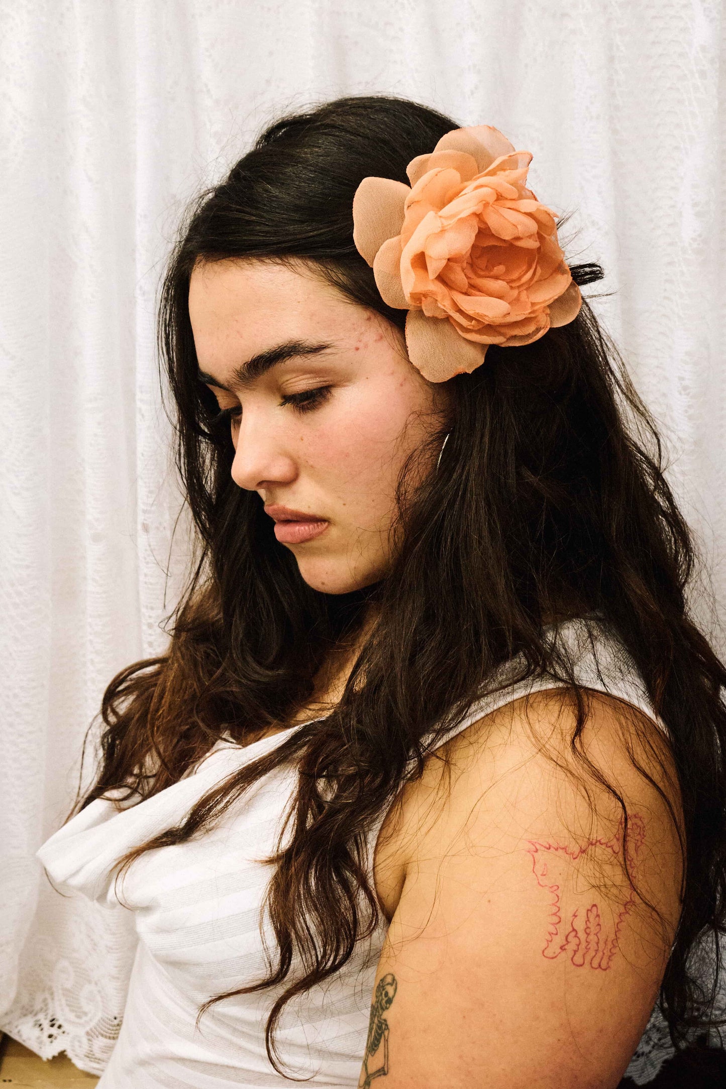 Rose Hair Clip Peach