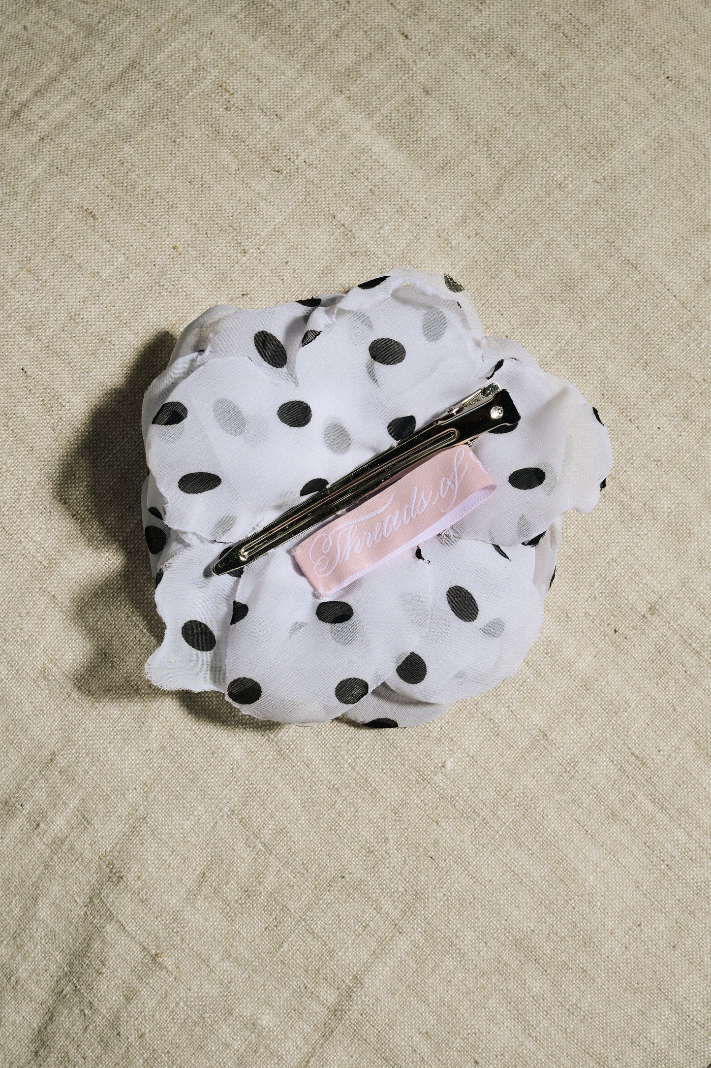 Rose Hair Clip Polka Dot
