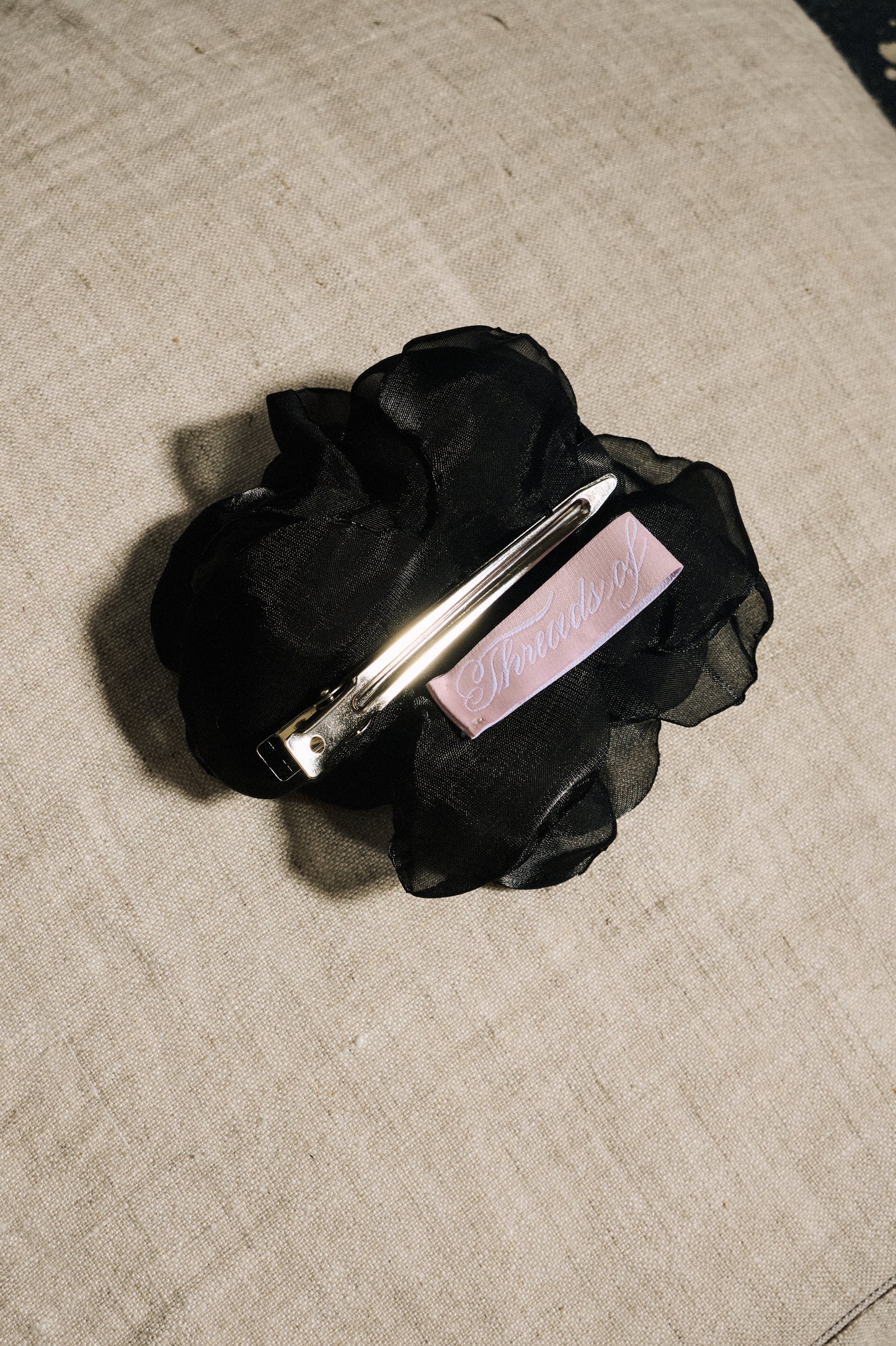 Rose Hair Clip Black