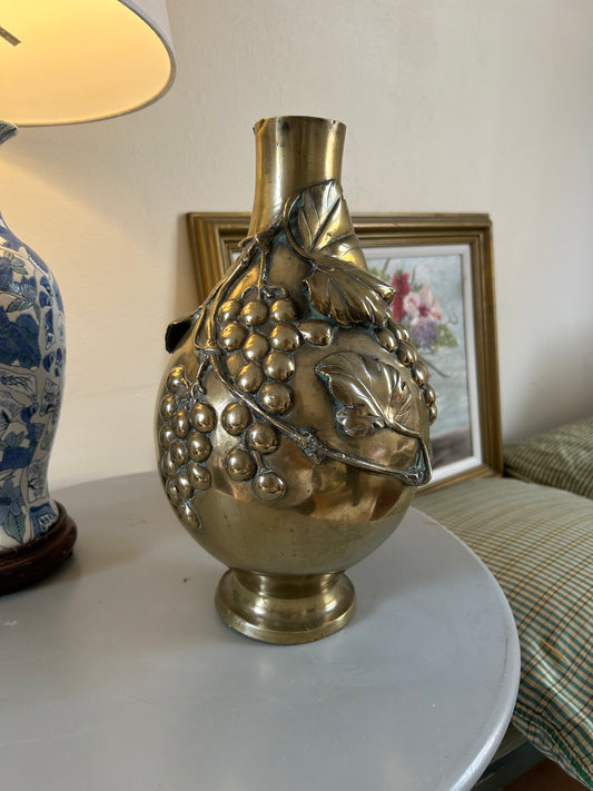Bronze Art Nouveau Grapes Vase