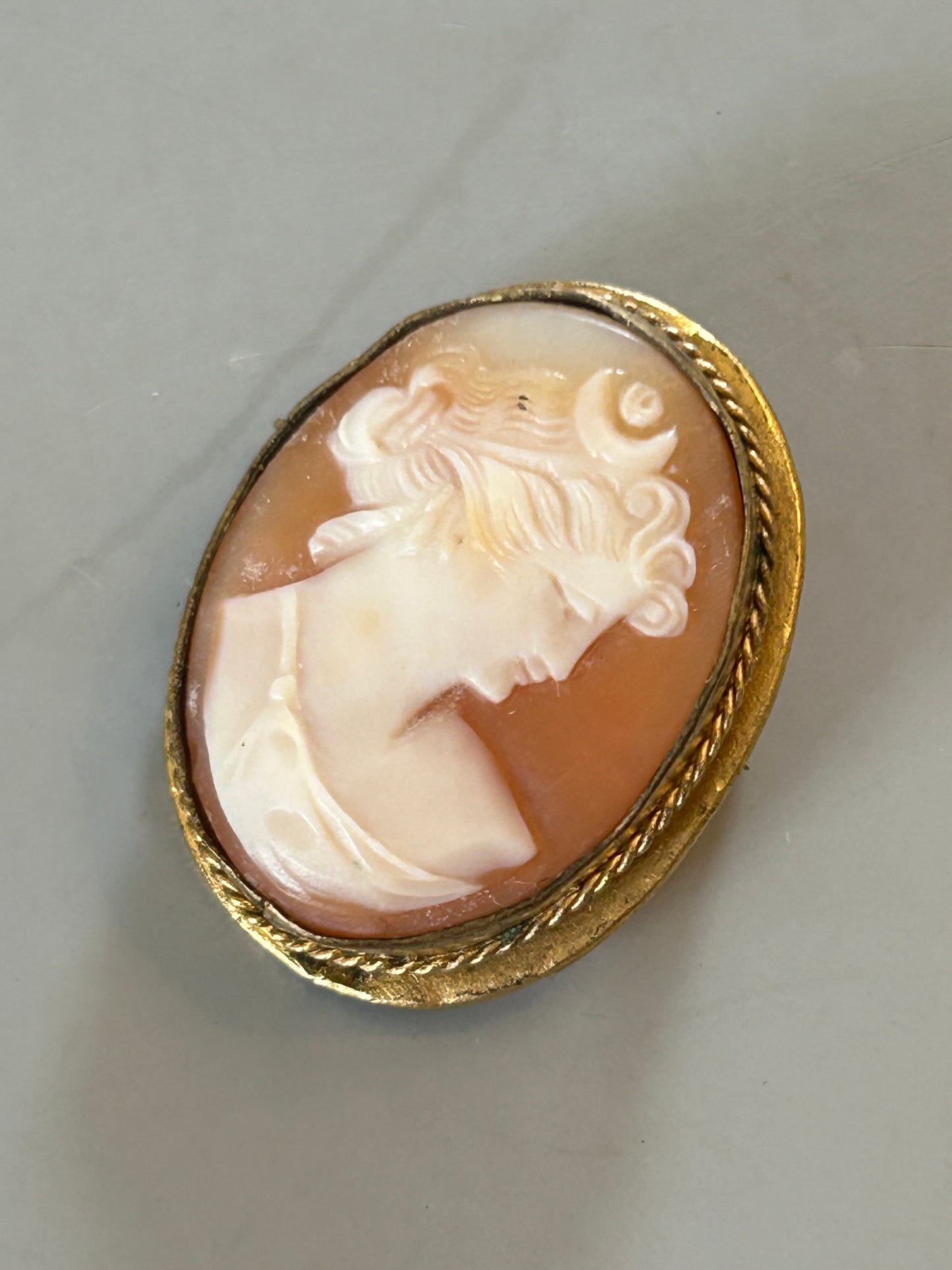 Pink Cameo Brooch