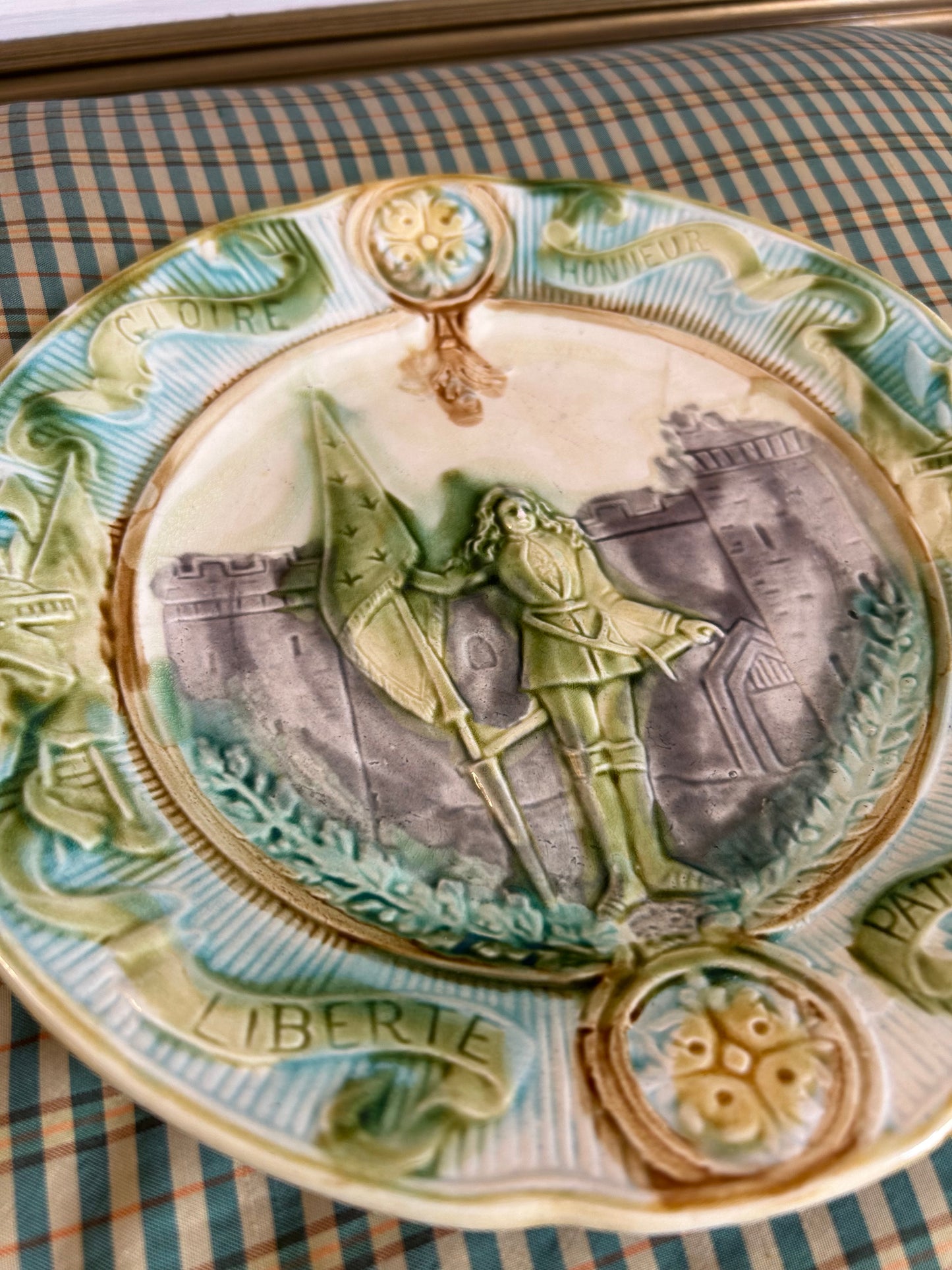Majolica Joan of Arc Plate