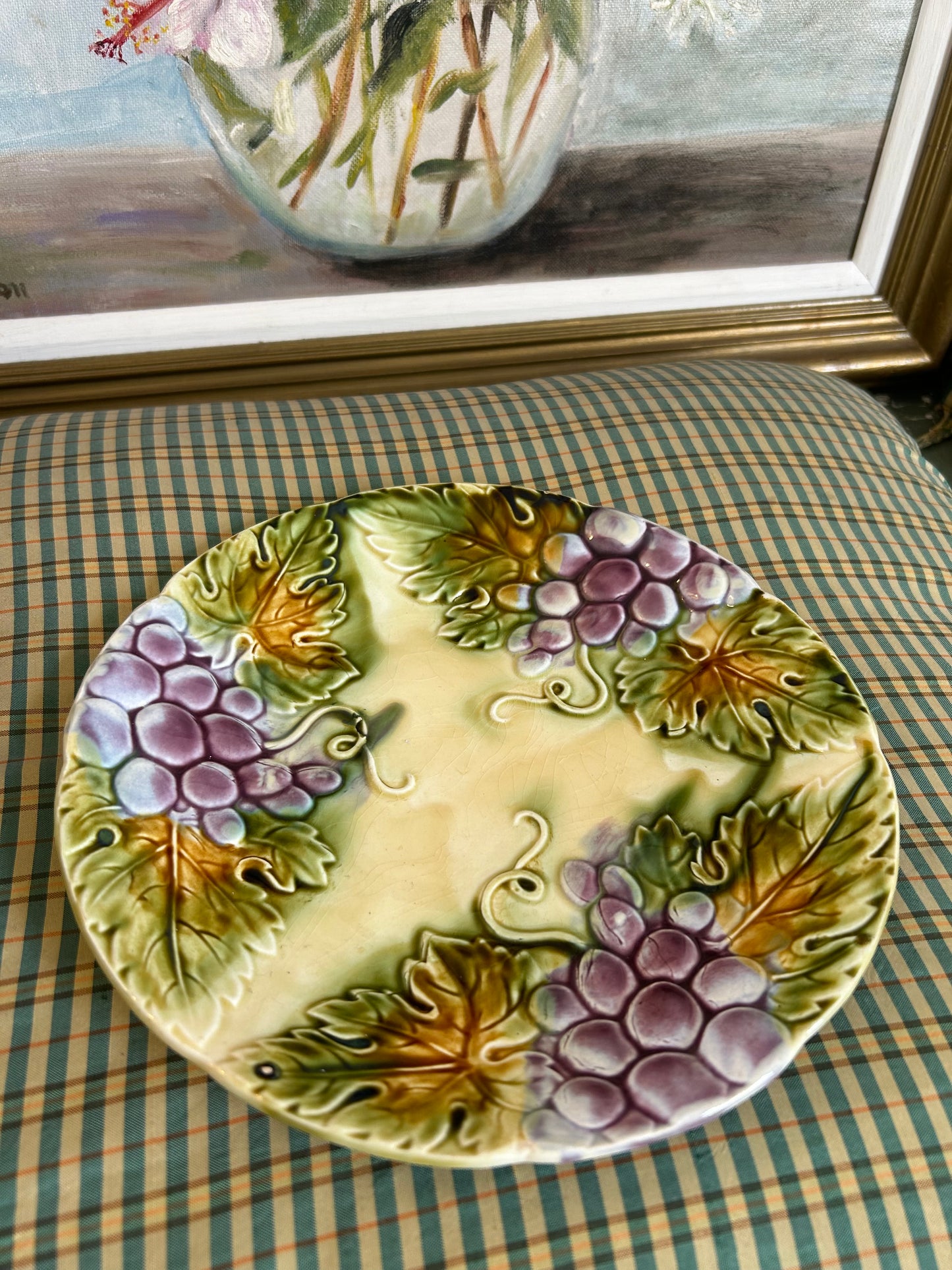 Majolica Grapes Plate