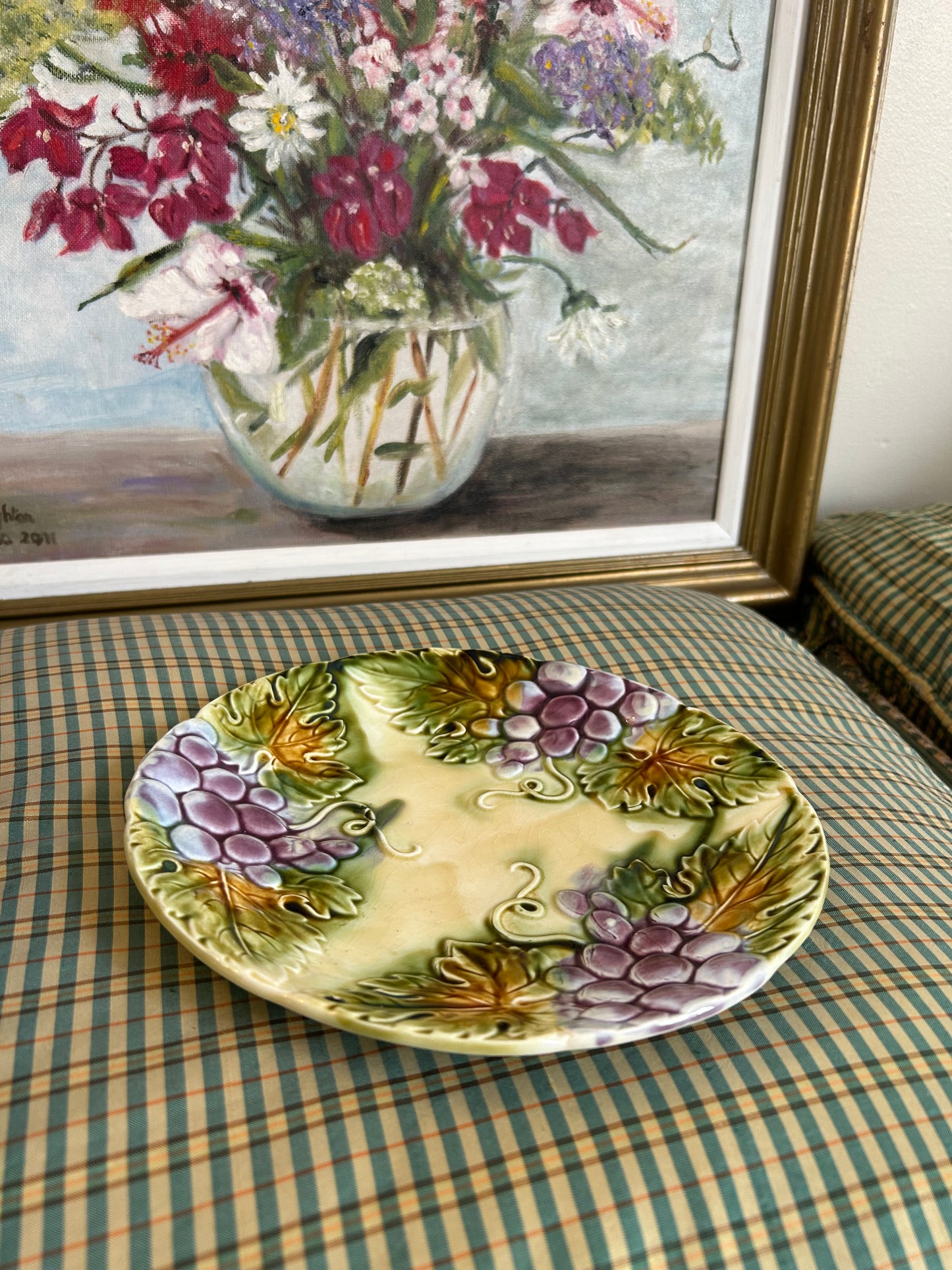 Majolica Grapes Plate